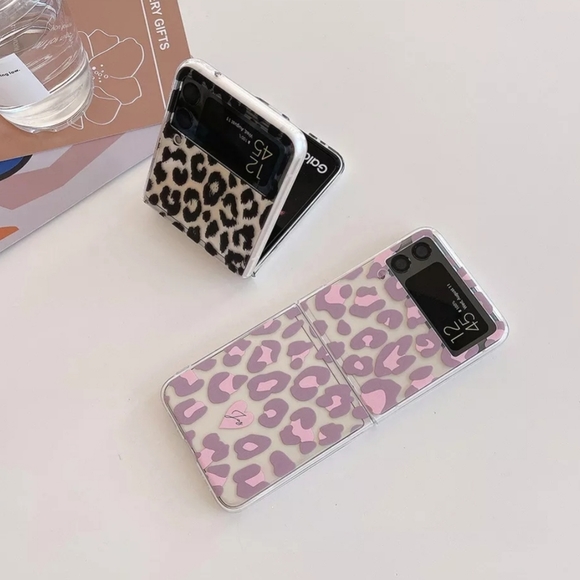 Samsung Galaxy Z Flip 3 Case Leopard Print Clear Case - Picture 2 of 7